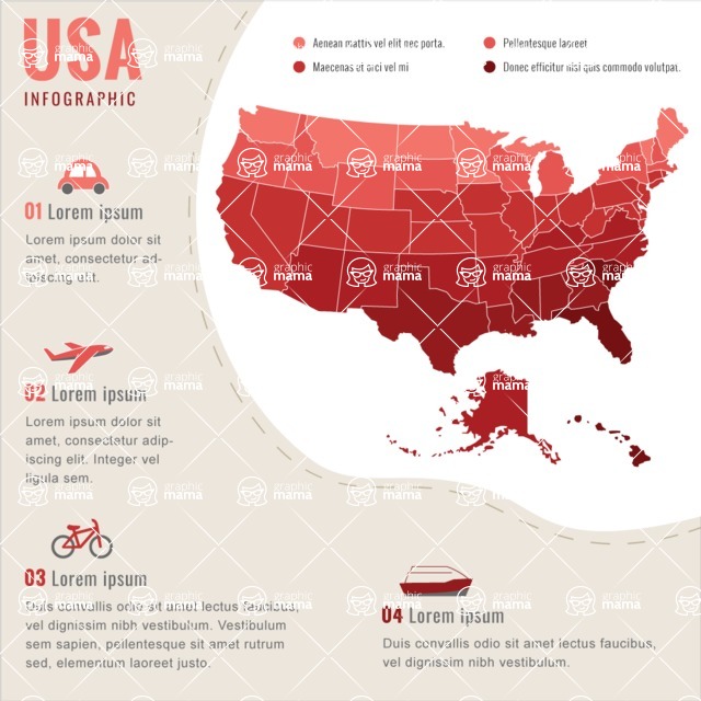 Infographic Templates Collection - Vector, Photoshop, PowerPoint, Google Slides - USA Traffic Infographic Template